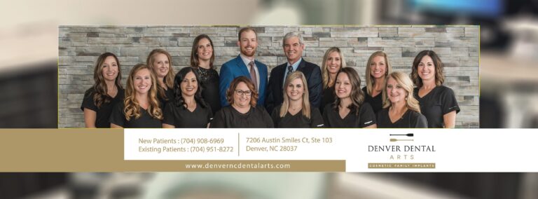 Cosmetic and Implant Dentist Denver NC Denver Dental Arts Dr. Nathen Ellis Header and Team 768x284