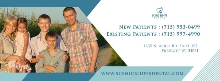 Dentist Prescott WI Scenic Bluffs Dental Dr. Jay Feuillerat cover 2 768x284