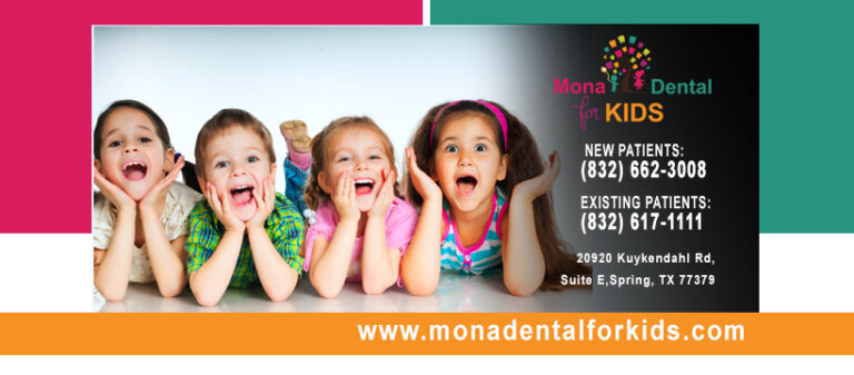 Pediatric Dentist Spring TX Mona Dental for Kids Mona Houshiar DDS cover 1 768x337