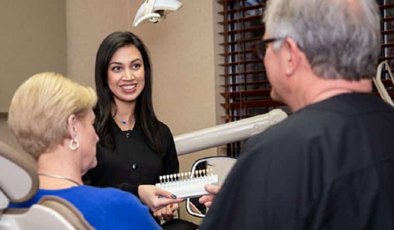 Dallas cosmetic dentist Dr. Brock Lynn explaining the veneer options at Lynn Dental Care.png 768x448